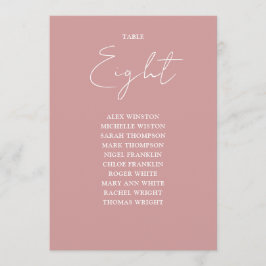 Bordsnumret Dusty Ro Modern Sittplatsschema Inbjudningar