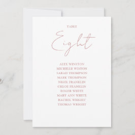 Bordsnumret Dusty Ro Modern Sittplatsschema Inbjudningar