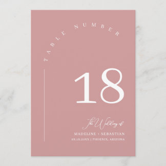 Bordsnumret Dusty Rosa Boho Bröllop Seating Chart Inbjudningar