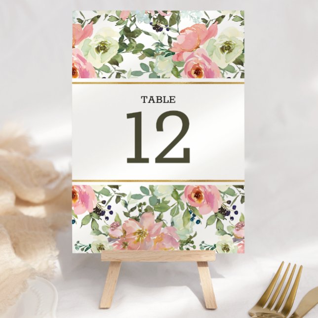 Bordsnumret Eggshell och  Blommigten Bröllop Bordsnummer (Skapare uppladdad)
