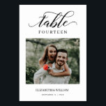 Bordsnumret Elegance Script Modern Photo Bröllop Bordsnummer<br><div class="desc">Modern och elegant design skriver ut Bordsnumret Elegance Script Modern Photo Bröllop som kan anpassas med din text och lägga till varje bordsnummer-kort i din kundvagn, en efter en. Klicka på knappen "Anpassa" och använda verktyg som är utformat för att ändra mallen. Kolla in Graphic Art Design-arkivet för andra produkter...</div>