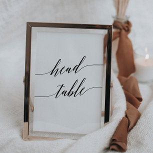 Bordsnumret elegant Black Calligraphy Head Bordsnummer