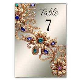 Bordsnumret elegant Guld judar Flowers Bordsnummer