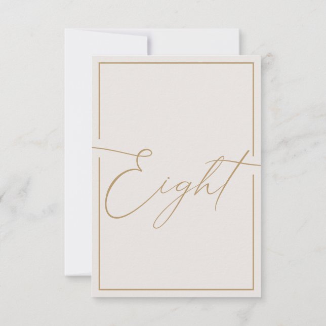 Bordsnumret elegant Minimalistisk Elfenbenskustkal Tack Kort (Baksida)