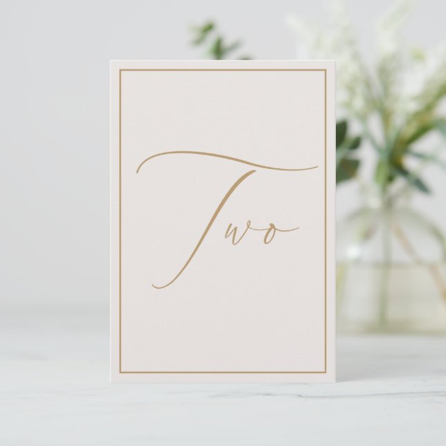 Bordsnumret elegant Minimalistisk Elfenbenskustkal Tack Kort (Stående Fram)