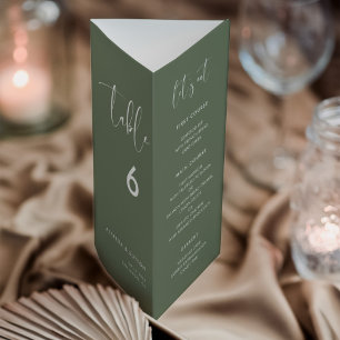 Bordsnumret elegant Mörk Grönt Meny trefaldigt