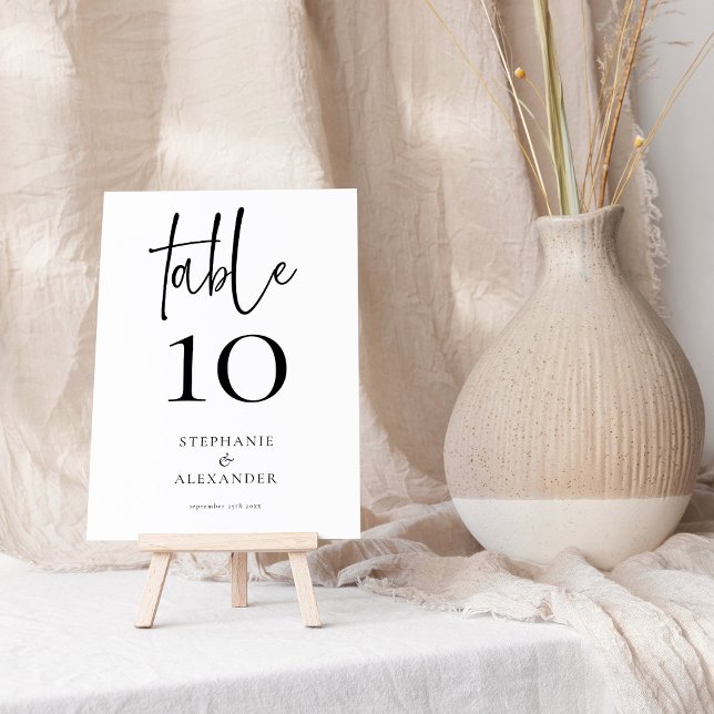 Bordsnumret elegant Namn Date Any Färg Inbjudningar (Skapare uppladdad)