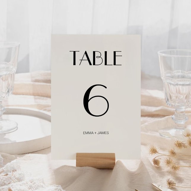 Bordsnumret elegant Retro Benvit Bröllop Bordsnummer (Elegant Retro Off White Wedding Table Number)