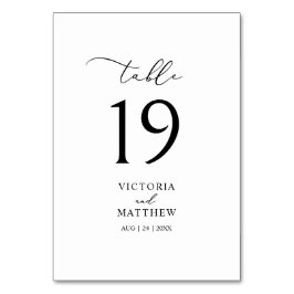 Bordsnumret elegant svart kalligrafi bordsnummer