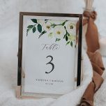 Bordsnumret elegant Vit Blommigt Bordsnummer<br><div class="desc">Bordsnumret för vit blommigt i elegant är perfekt för ett klassiskt bröllop. Den moderna vintagen har en vackert romantisk elfenben- och krämvattenfärg ro och blommor med mörk grönt löv, grönt och botaniskt material. Kortet skrivs ut på framsidan och baksidan (dubblan). Objekt skrivs ut exakt som de visas på skärm när...</div>
