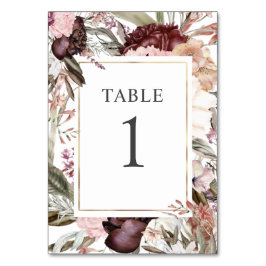 Bordsnumret Enchanted Garden Elegant Boho Blommigt Bordsnummer