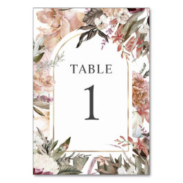 Bordsnumret Enchanted Garden Elegant Boho Blommigt Bordsnummer