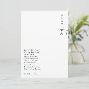 Bordsnumret Estelle Modern Minimalist Bröllop Inbjudningar