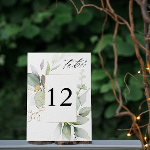 Bordsnumret Eucalyptus Glow & Guld Bordsnummer