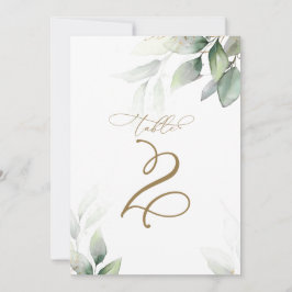 Bordsnumret Eucalyptus Greenery Bord 2 Bröllop Inbjudningar