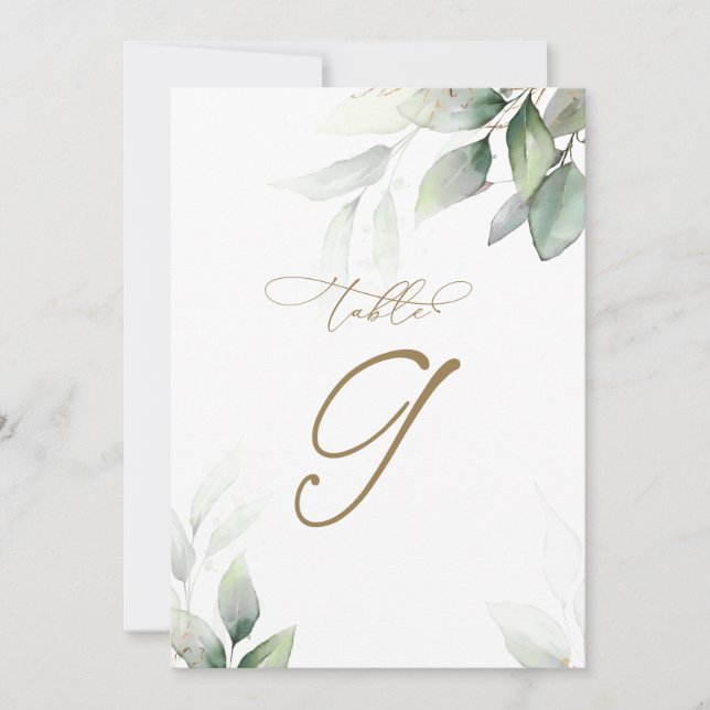 Bordsnumret Eucalyptus Greenery Bord 9 Bröllop Inbjudningar (Framsida)