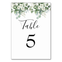 Bordsnumret Eucalyptus Greenery Bröllop