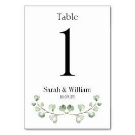 Bordsnumret Eucalyptus Vapensköld Bröllop Bordsnummer