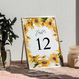 Bordsnumret Fall Solros Blommigt Bordsnummer