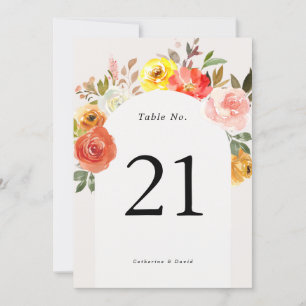 Bordsnumret Fall Wedding för Blommigt på hösten