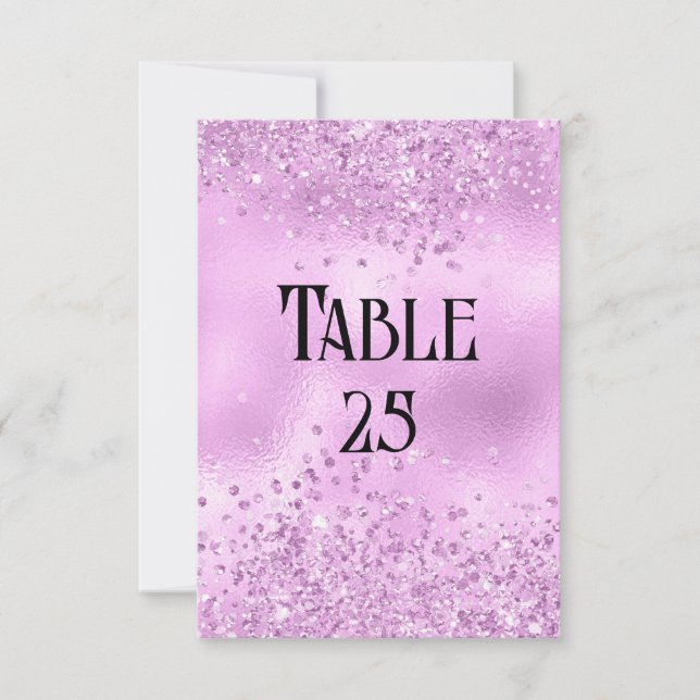 Bordsnumret Faux Lilac Glitter och Foil Bröllop Inbjudningar (Framsida)