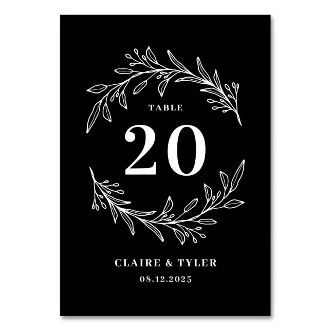 Bordsnumret finare Initialer EDITABLE FÄRG Bordsnummer (Framsidan)