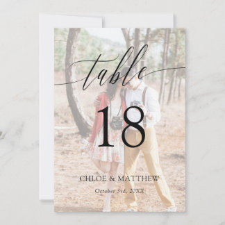 Bordsnumret Fintvätt av kalligrafi, foto Bröllop