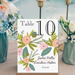 Bordsnumret flora and Fauna Peach och Mint Vykort