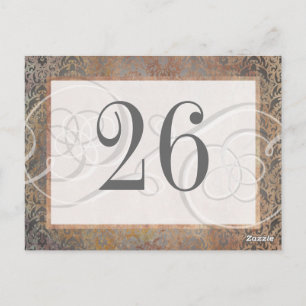 Bordsnumret Florentine Elegance Tuscan Damask Vykort
