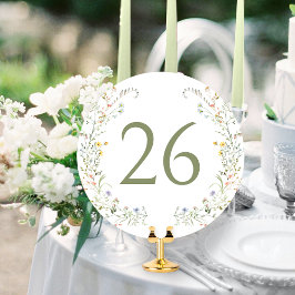 Bordsnumret för färgämnet Meadow Wildblomme Inbjudningar