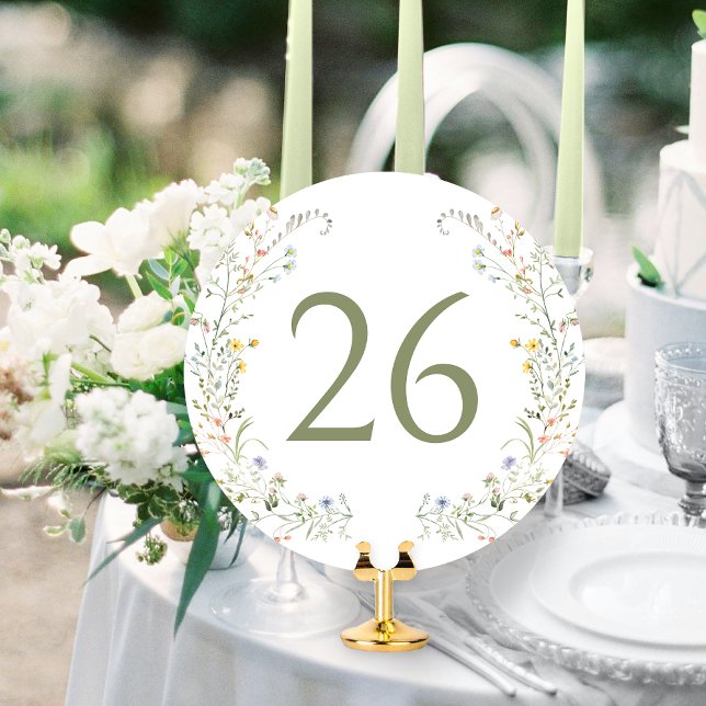Bordsnumret för färgämnet Meadow Wildblomme Inbjudningar (Skapare uppladdad)