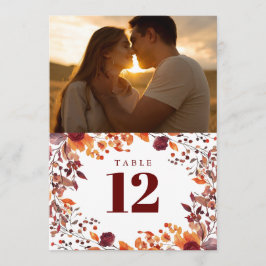 Bordsnumret Foto för Blommigt med Rustik höst Inbjudningar