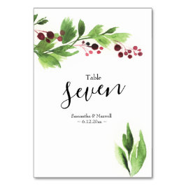 Bordsnumret  från Jul Greenery Bröllop Bordsnummer