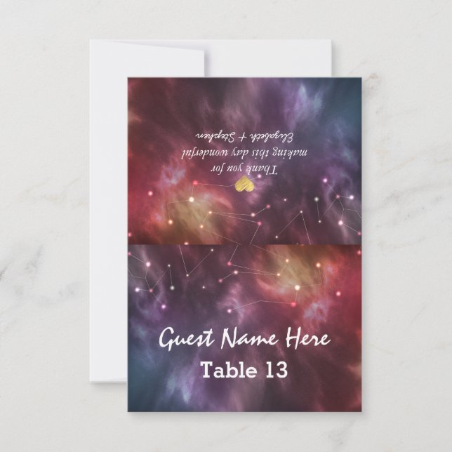 Bordsnumret Galaxy Star bröllop Ställe Escort Card Inbjudningar (Framsida)
