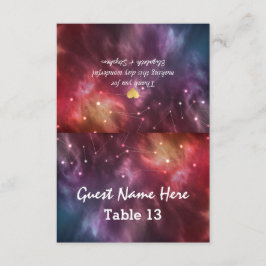 Bordsnumret Galaxy Star bröllop Ställe Escort Card Inbjudningar
