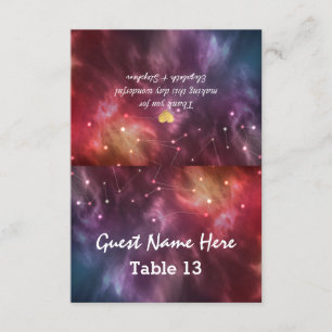 Bordsnumret Galaxy Star bröllop Ställe Escort Card Inbjudningar