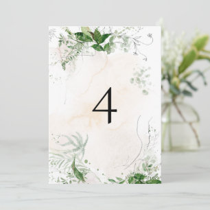 BORDSNUMRET GIANNA Boho Etheral Greenery Vintage Inbjudningar