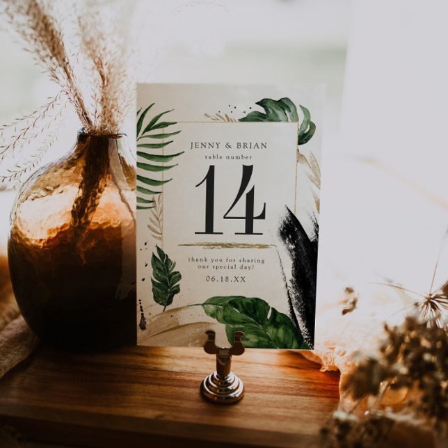Bordsnumret Glamous Summer Greenery Bröllop Bordsnummer (Skapare uppladdad)