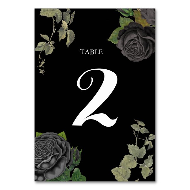 Bordsnumret Gothic Halloween Black Ro Bröllop Bordsnummer (Framsidan)