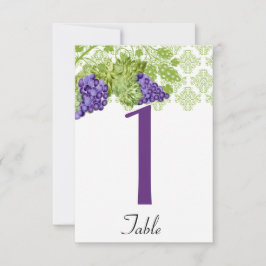 Bordsnumret Grapevine Garden Wedding Inbjudningar