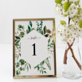 Bordsnumret Greenery Foliage Bord 1 Bröllop Bordsnummer