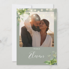 Bordsnumret Greenery Ljus Photo Sage Grönt  Tack Kort