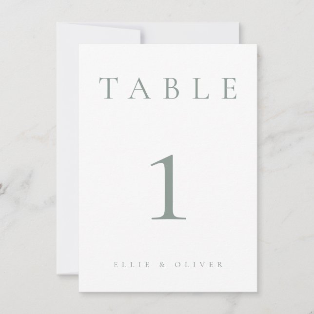 Bordsnumret Grönt 1 Bröllop/händelse (Framsida)