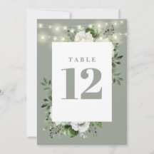 Bordsnumret Grönt String Ljus Blommigt för 