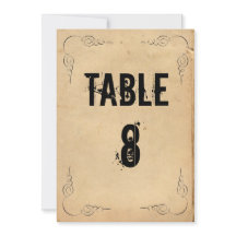 Bordsnumret Grunge Brown Papprare Bröllop