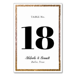 Bordsnumret guld Glitter Ram Bordsnummer