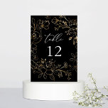 Bordsnumret Guld-linjerad Blommigt - svart Bordsnummer<br><div class="desc">Pressa upp bröllop eller party bord med ditt svarta Bordsnummer för Blommigt i Guld. Underbar för Svarta & Guld bröllop,  svart bröllop,  guld bröllop,  sommar-bröllop,  fallbröllop och vinterbröllop.</div>