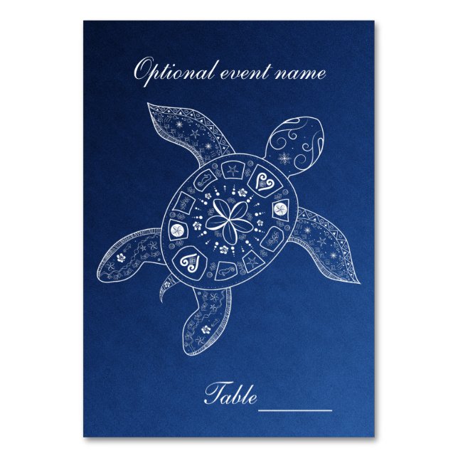 Bordsnumret Hawaii Sea Turtle Blue Beach Party Bordsnummer (Framsidan)