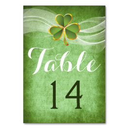 Bordsnumret Irländska klöver & veil bröllop Bordsnummer