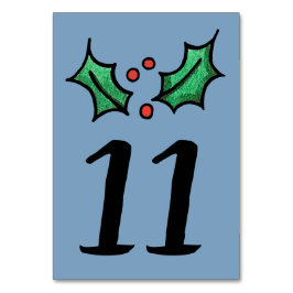 Bordsnumret jul Holly Bröllop Bordsnummer